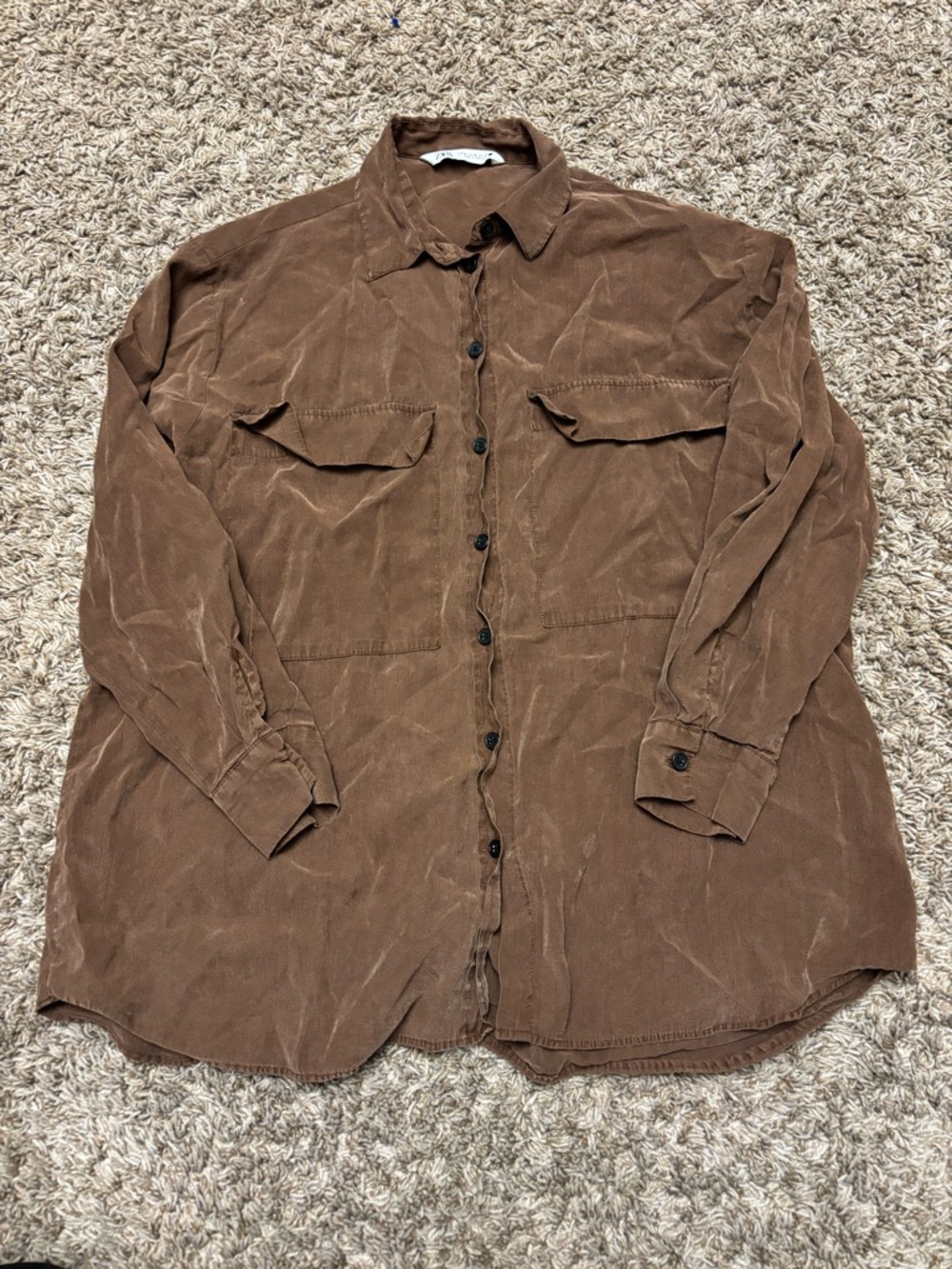 Women’s Brown Button-Up Shirt Jacket